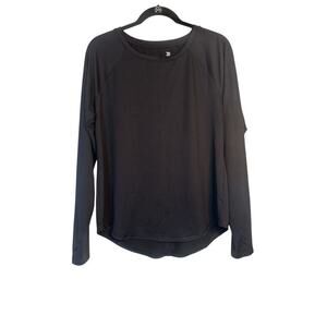 All in Motion Women's Long Sleeve UPF50+ Sun Protection Golf Shirt Size L Black